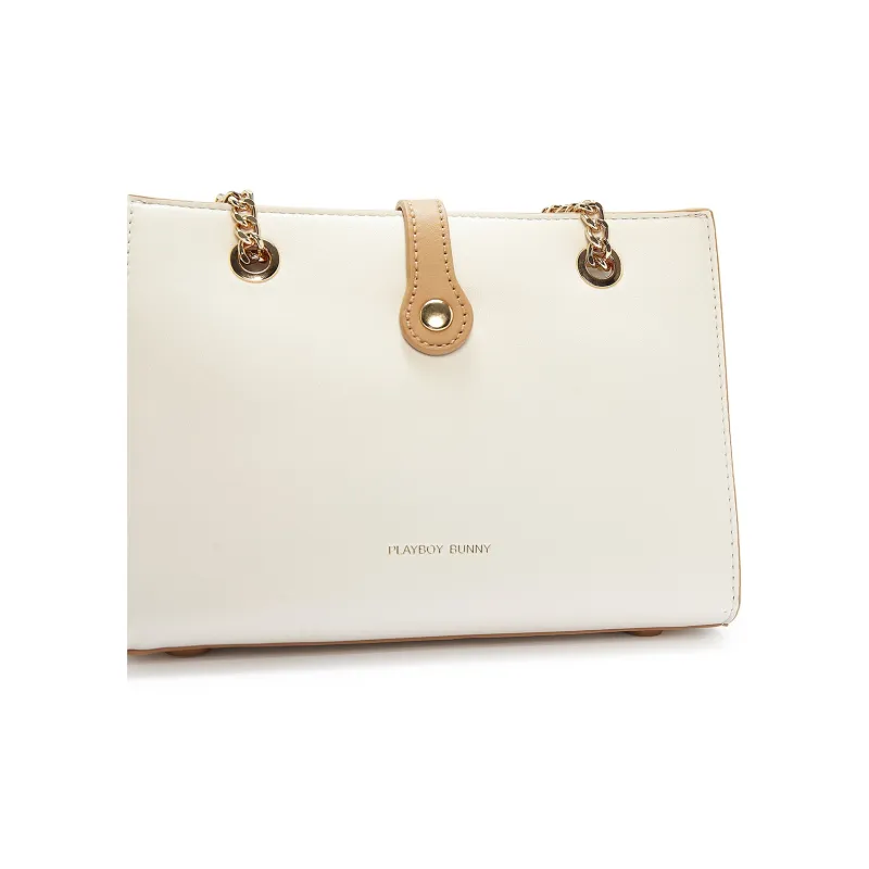 Playboy Synthetic Leather Crossbody Bag Tubas Women's Ecru-2