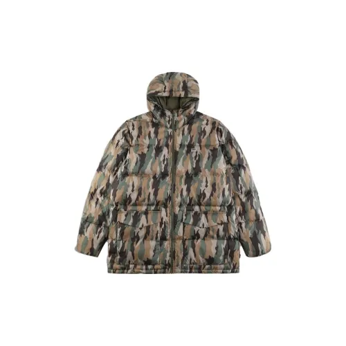 Levis Down Jackets Men Green Camouflage