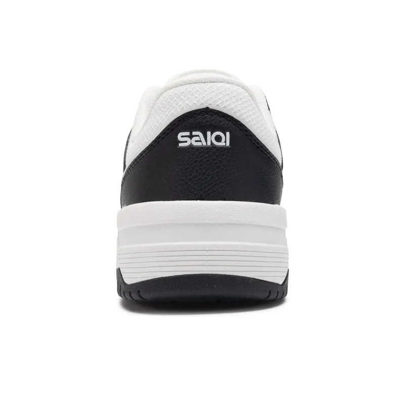 SAIQI Low Top Skateboard Shoes Men's Panda Black-3