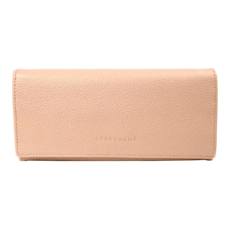LONGCHAMP Le Foulonné Leather Wallet Women's Pink-0