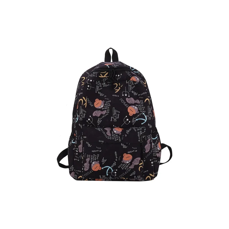 KAKAXI Nylon Laptop Backpack Unisex Black/Gray/Ecru-0