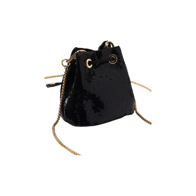 PRADA Satin One Shoulder Crossbody Clutches Mini Women's Black-3