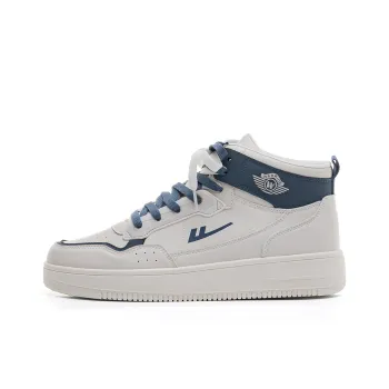 WARRIOR Skateboard Shoes Unisex High Top Beige Blue