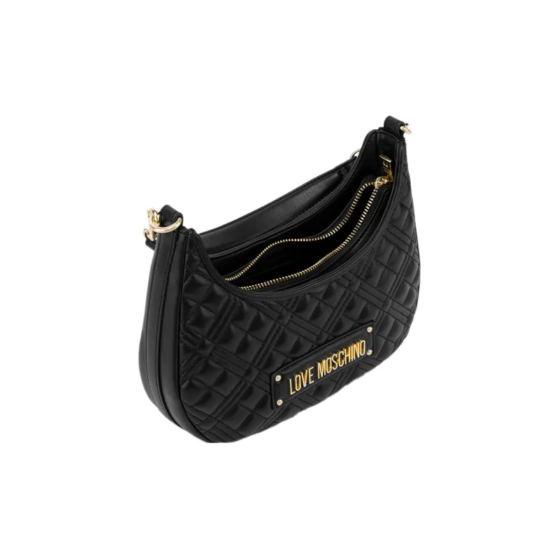 LOVE MOSCHINO Polyurethane Hobo Bag One Shoulder Handbags Regular Women's Black-2
