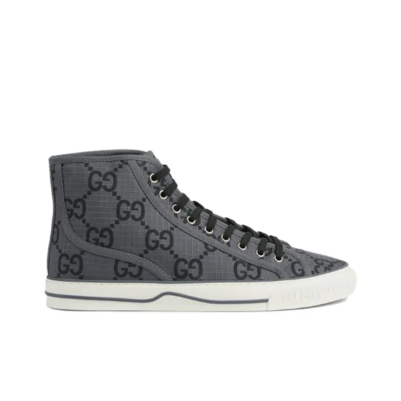 GUCCI Tennis 1977 High 'GG Monogram Grey Black'-1