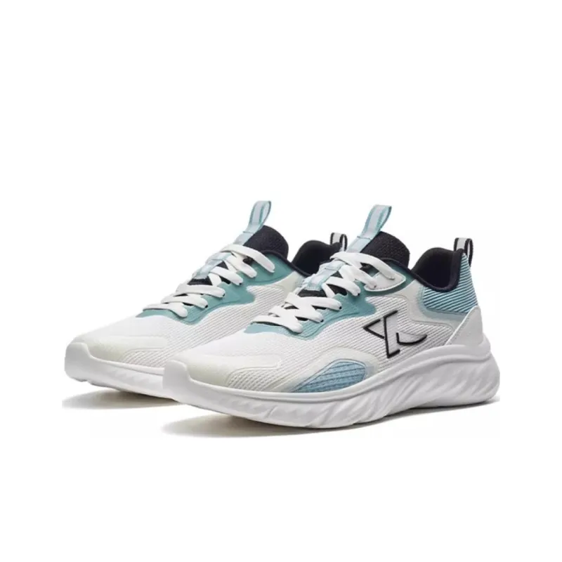 XTEP Shuyue1.5 Cushioned Slip Resistant Abrasion Resistant Low Top Running Shoes Men's White Blue-2