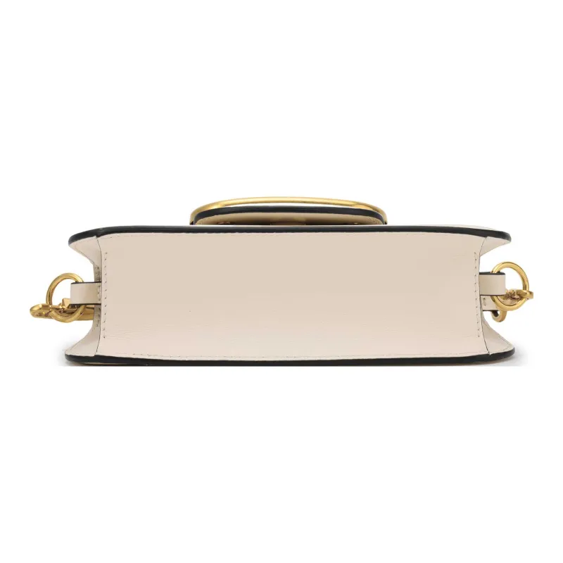 Valentino Locò Calfskin Baguette Bag One Shoulder Underarm Bag Handbag Mini Women's Clear White-4