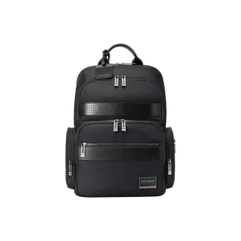 SAMSONITE SBL ENCODE Fabric Cow Leather Patchwork Backpack Men's Black