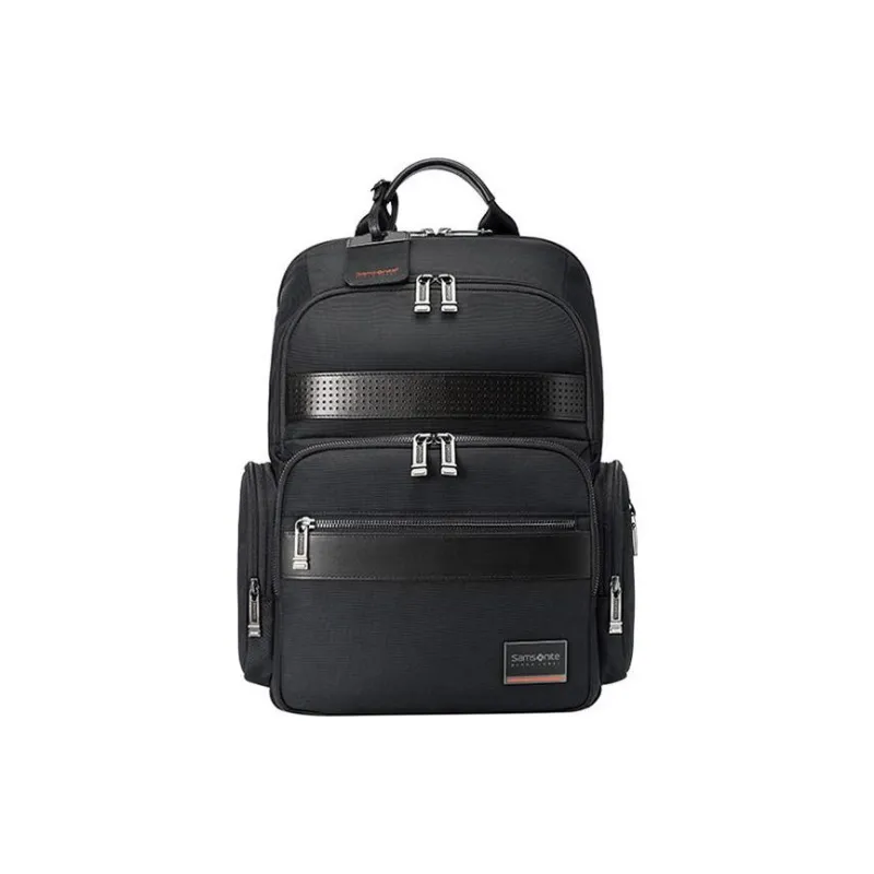 SAMSONITE SBL ENCODE Fabric Cow Leather Patchwork Backpack Men's Black-0