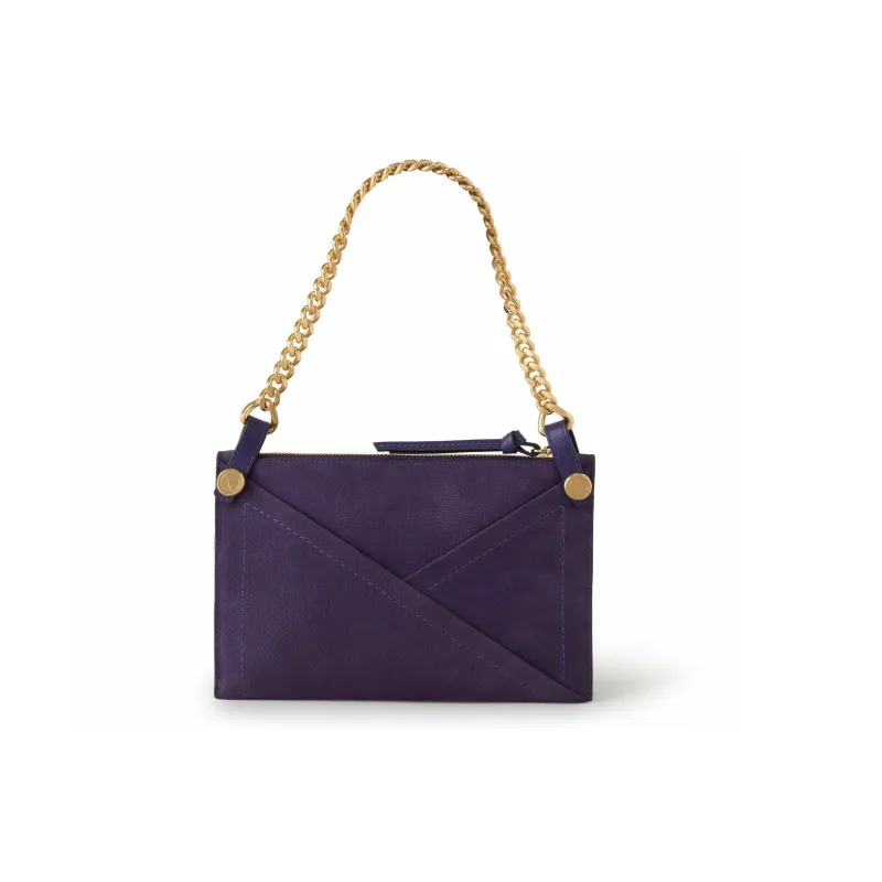 Mulberry Leather Handbag Shoulder Bag Crossbody Bag Women's Purple Crystal-2