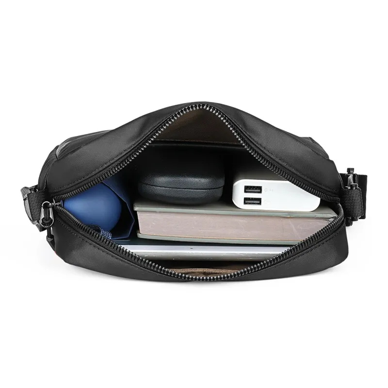 Playboy Fabric Crossbody Bag Medium Size Men's Black-5