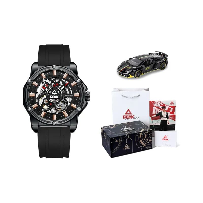 PEAK Challenger Collection Mechanical Movement Silicone Strap Watch Men's Watches Cut Out Dial-8