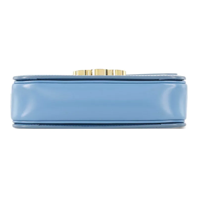 CELINE Shiny Cow Leather Shoulder Bag, Handbag, Shoulder Bag, Crossbody Bag Women's Sky Blue-3