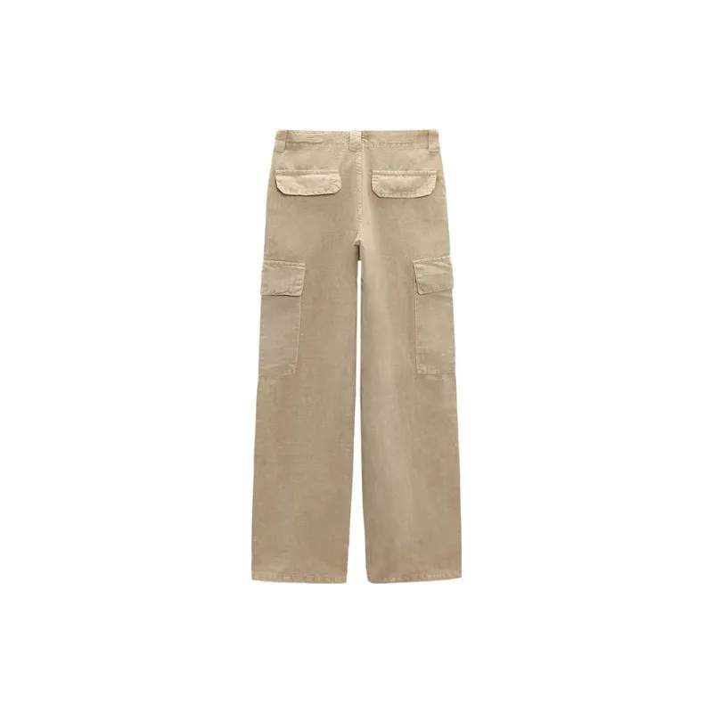ZARA Cargo Pants Women's Beige-1