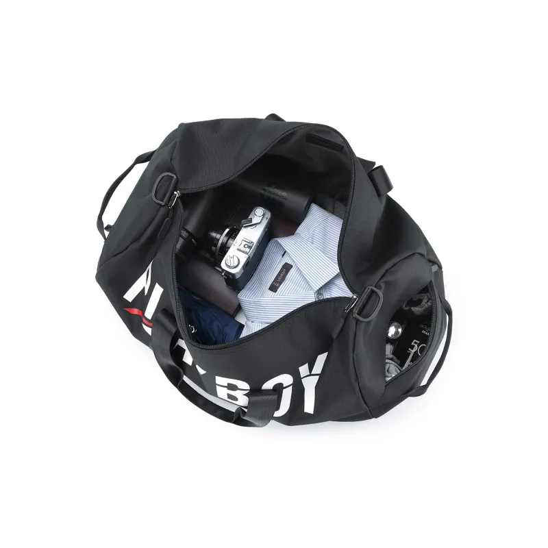 Playboy Fabric Gym Bag, Portable Crossbody Bag, Travel Bag Tubas Men's Black-4