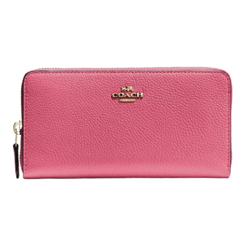 COACH Accordion Zip Leather Wallet Regular Women's Pink