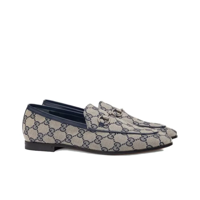 GUCCI Jordaan Loafer Blue Gg Canvas Women's-2