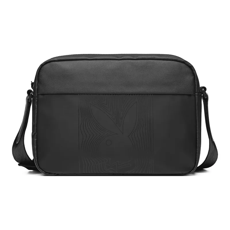 Playboy Fabric Crossbody Bag Medium Size Men's Black-1
