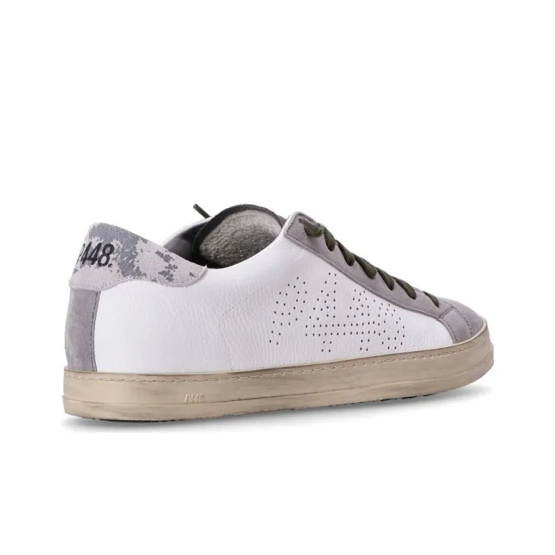 P448 Low Top Skateboard Shoes Men's White Gray-3