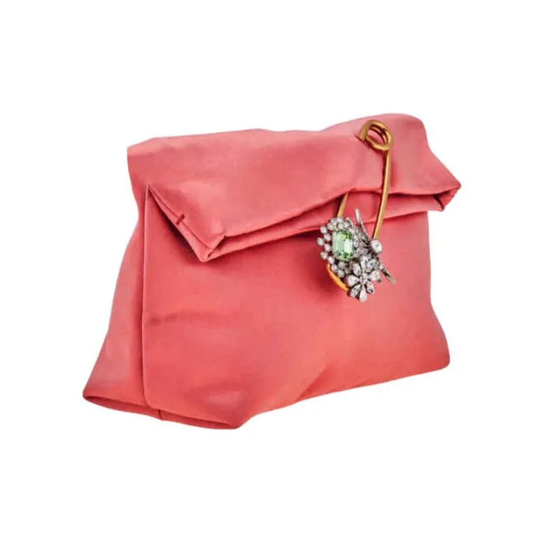 Burberry Satin Clutch Small Size Women's Cinnamon-1