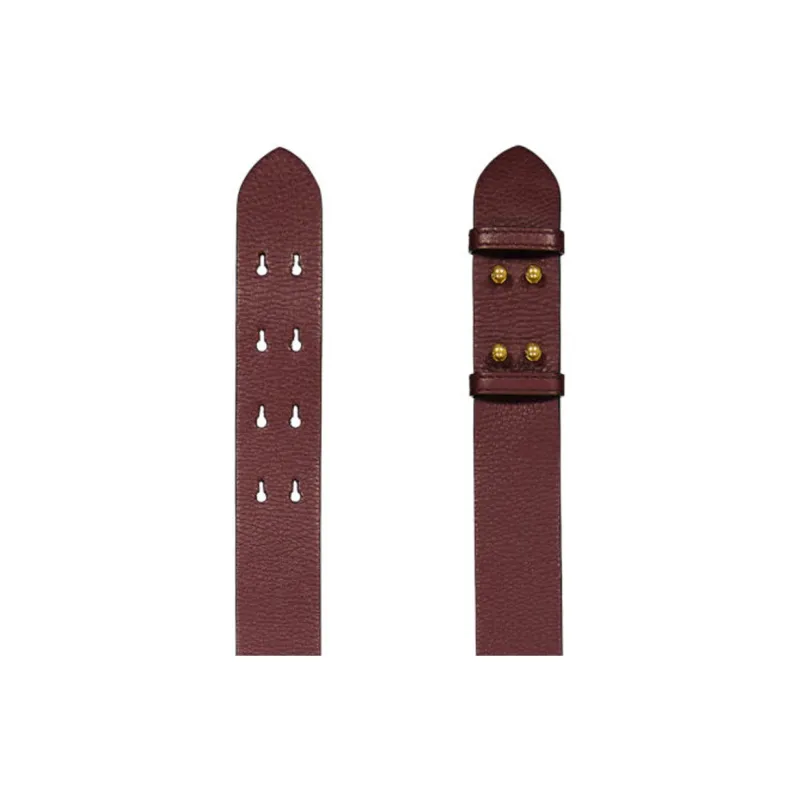 Burberry Grained Leather Bag Straps Small Size Women's Dark Purple Red-2