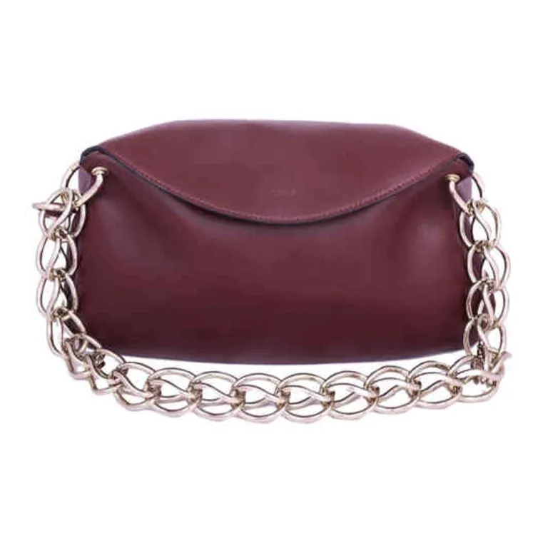 Chloe Juana Shiny Calfskin Handbag Shoulder Bag Women's Burgundy-0