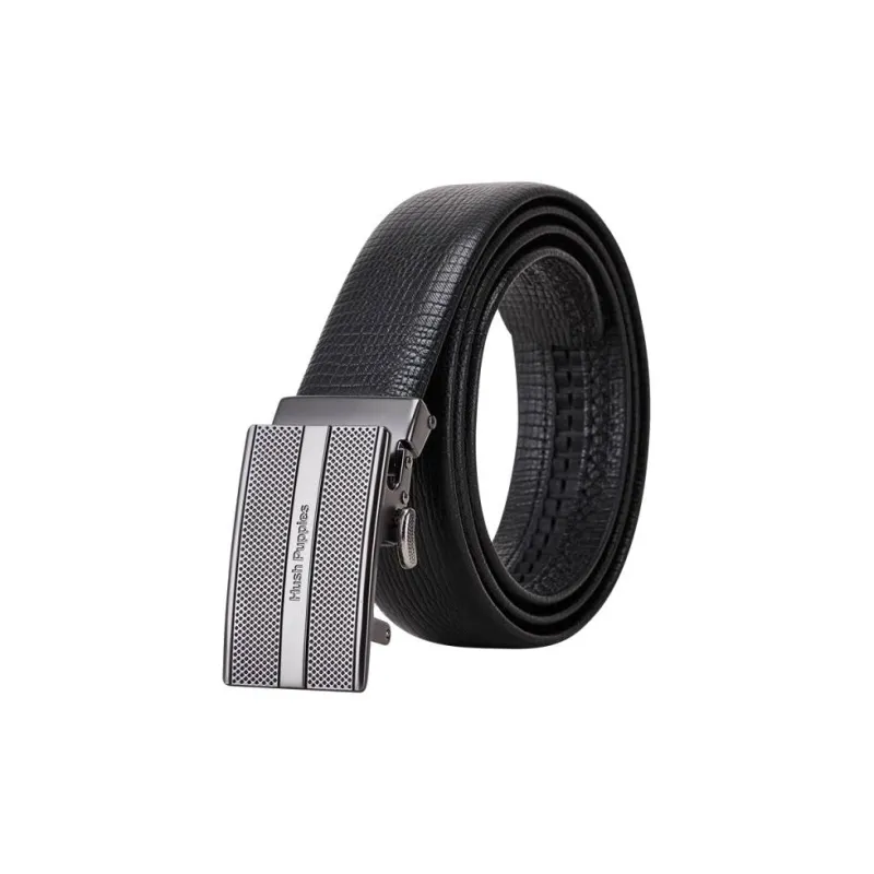 Hush Puppies Classic Minimalist Style Business Automatic Buckle Leather Belts Men's Width  3.5cm-0