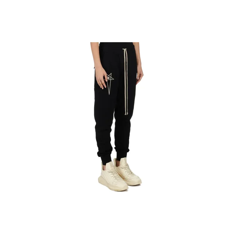 RICK OWENS Logo embroidered Drop crotch Trousers-2