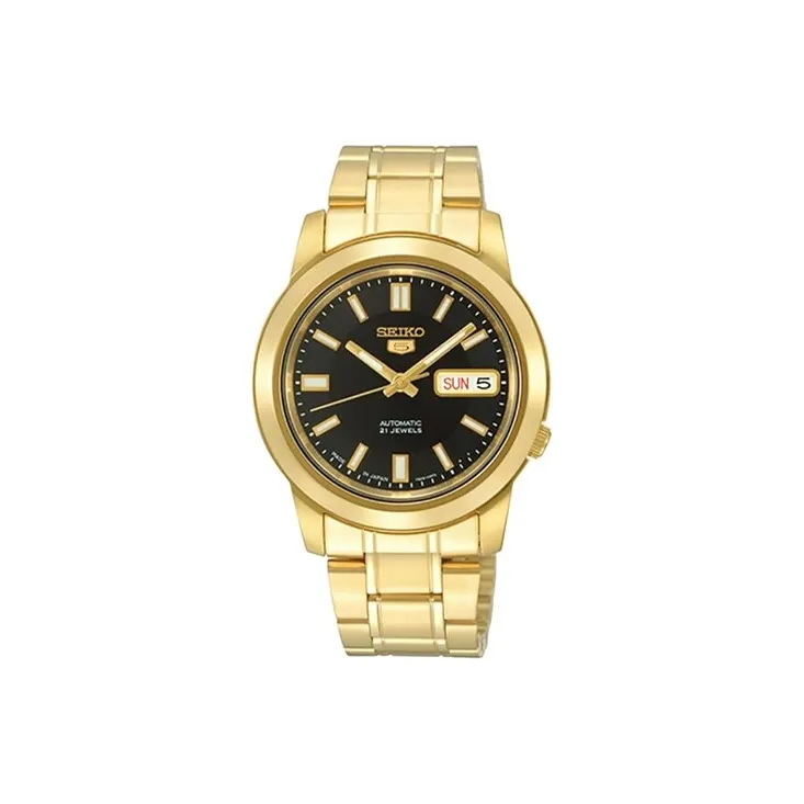 SEIKO Automatic Mechanical Movement Stainless Steel Strap Watch Men's Watches Black Dial-0