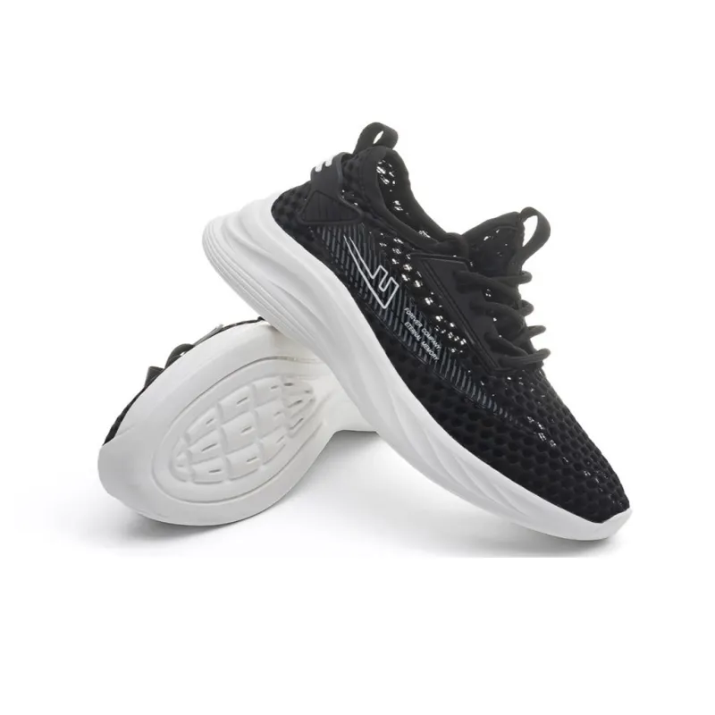 Warrior Wing Series Cushioning Abrasion Resistant Lightweight Slip Resistant Low Top Casual Shoes Unisex Black-1