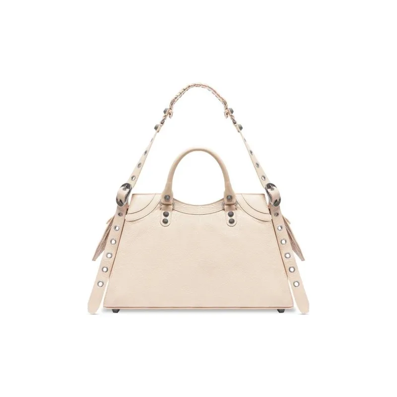 Balenciaga Neo Cagole City Fine-Grained Sheepskin One Shoulder Handbags Women's Beige-2