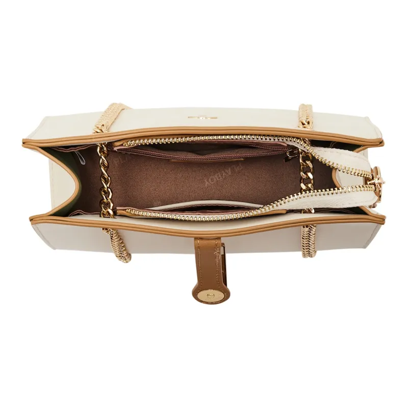 Playboy Synthetic Leather Crossbody Bag Tubas Women's Ecru-5