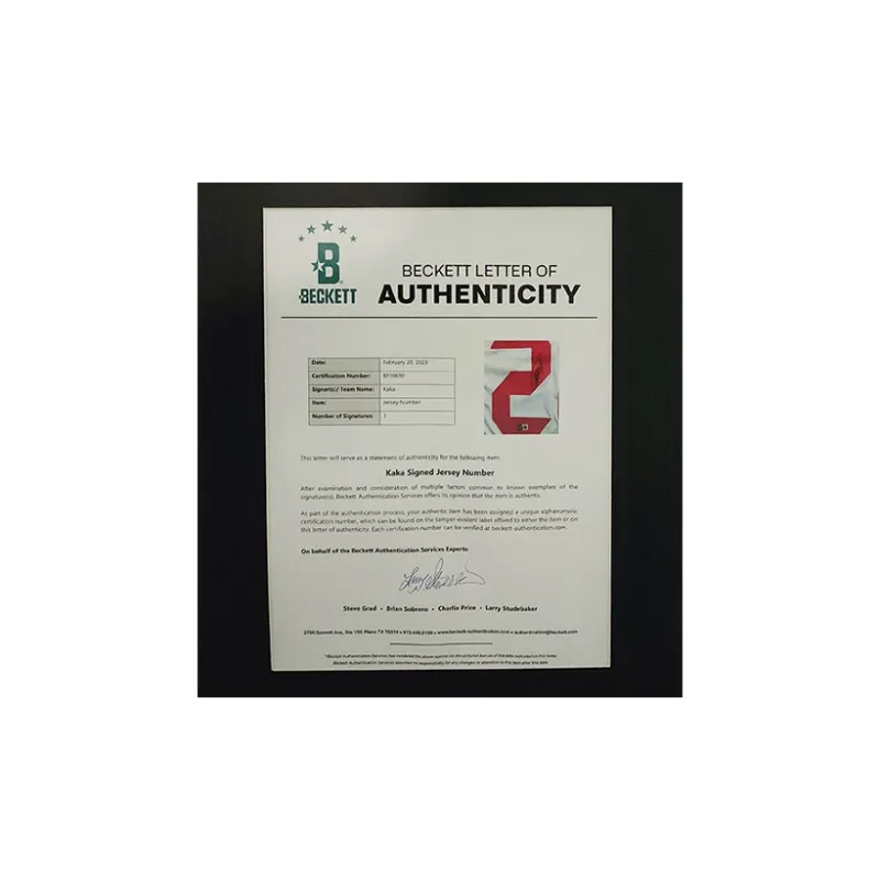 Huayitaojin Football Fan Supplies Comes With Beckett BAS Certificate Of Authenticity Framed 98x69cm-1