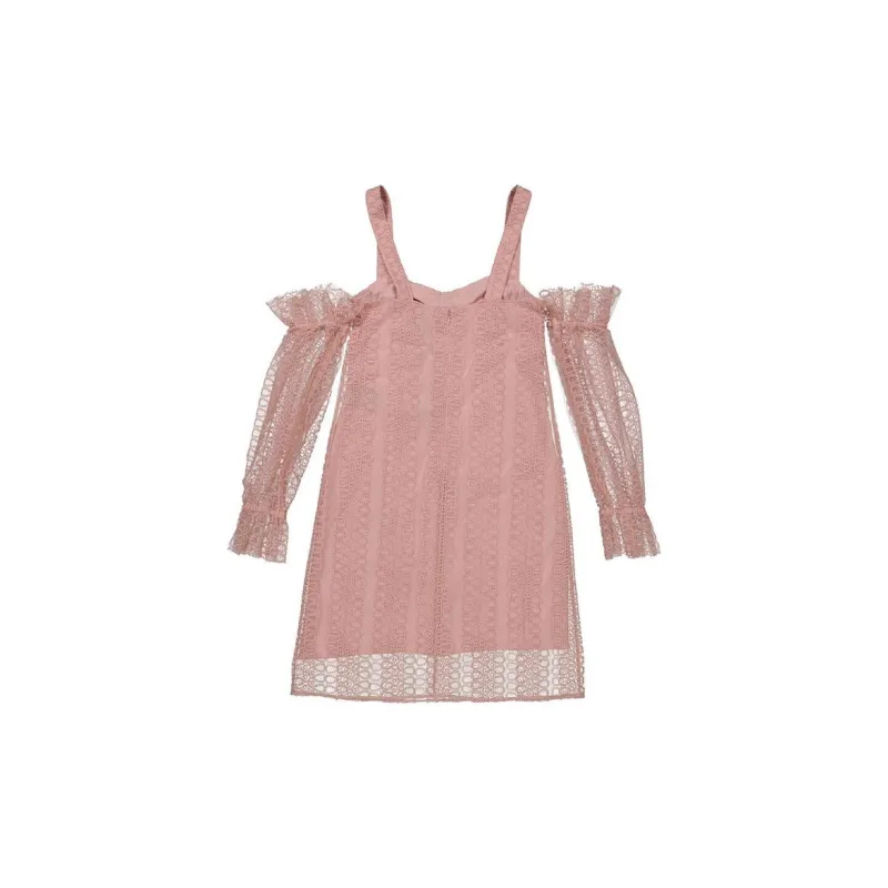 Burberry Long-Sleeved Dresses Women's Pink-1
