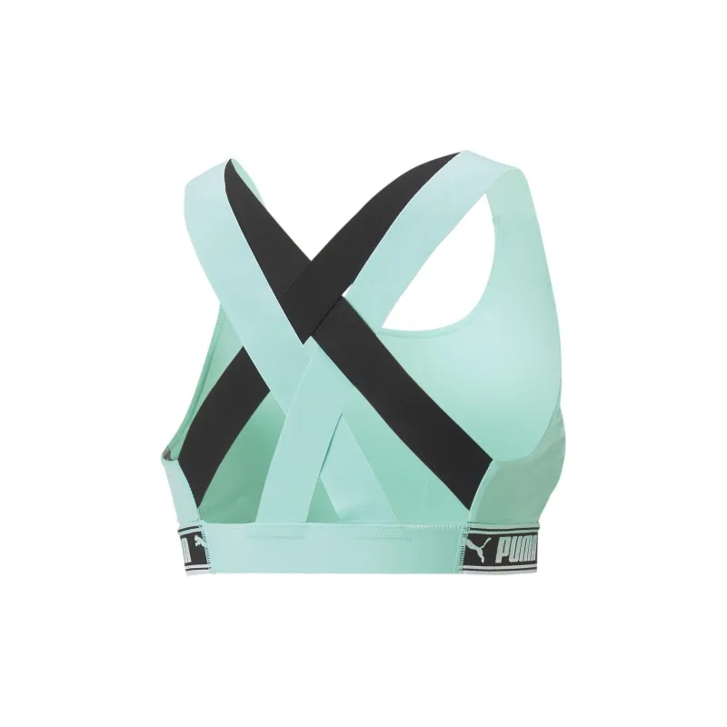 PUMA Mid Impact Feel It Bra Sports Underwear Women's Green-1