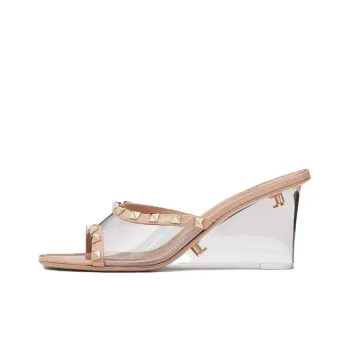 Valentino Rockstud Rubber Sole Quick Dry Slide Slippers Women's Light Pink