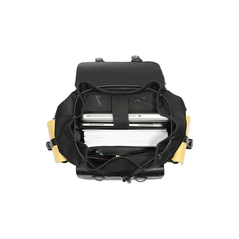 SAMSONITE Fabric Backpack Regular Men's Black & Yellow-5