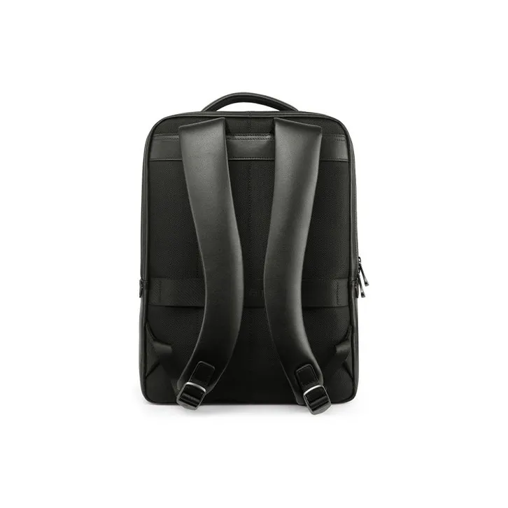 SAMSONITE Fabric With Cow Leather And Microfiber Leather Backpack Men's Black-3