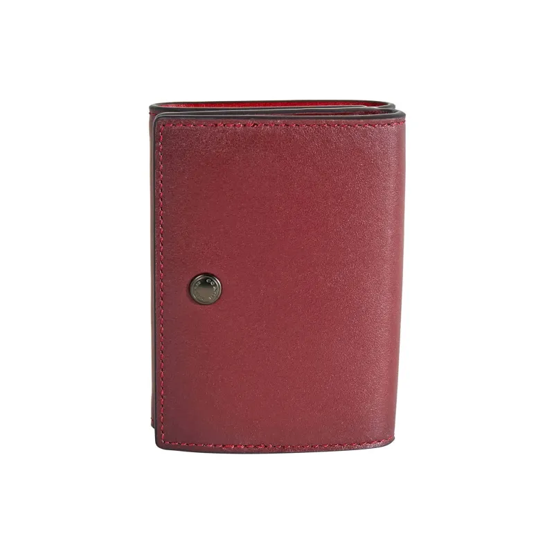 COACH Leather Wallet Women's Black Red & Burgundy-0