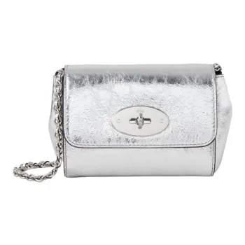 Mulberry Lily Leather Crossbody Bag, Shoulder Bag Mini Women's Silver