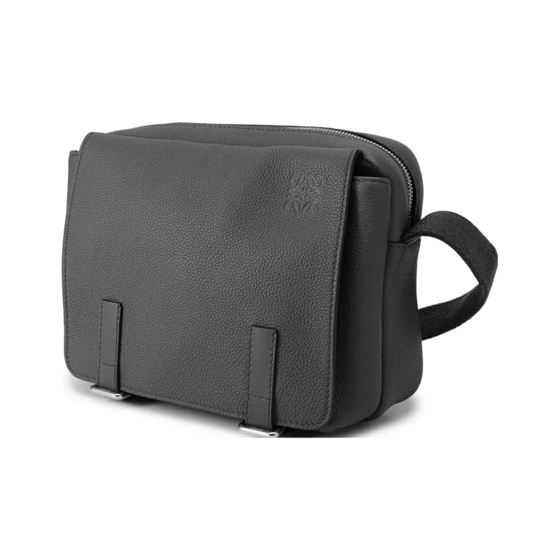 LOEWE Military Messenger Bag In Soft Grained Calfskin Xs Anthracite-1