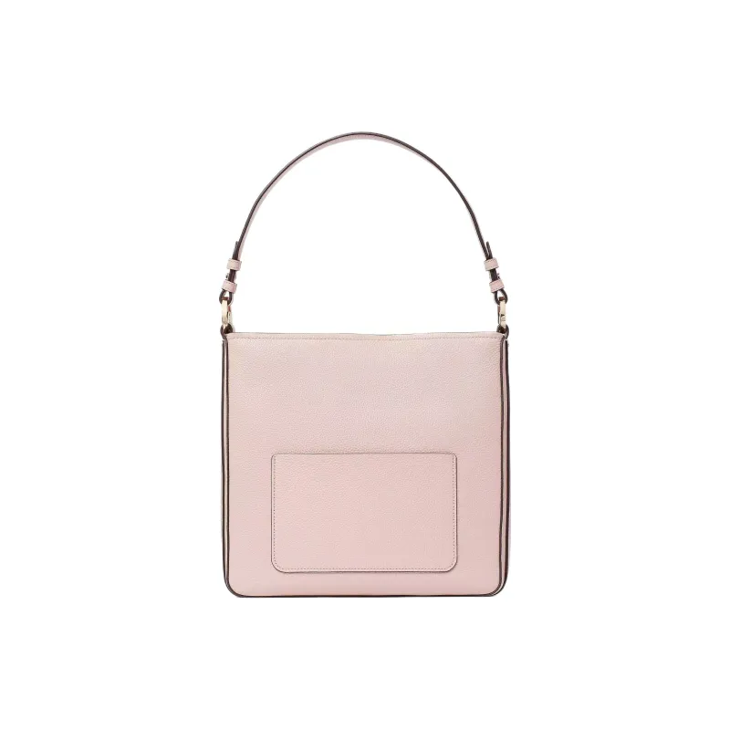 Kate Spade Hudson Litchi Grain Leather Hobo Bag Handbag Shoulder Bag Large Size Women's French Rose-2