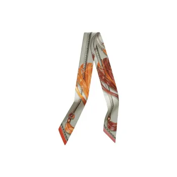 HERMES Silk Scarves Unisex Gray