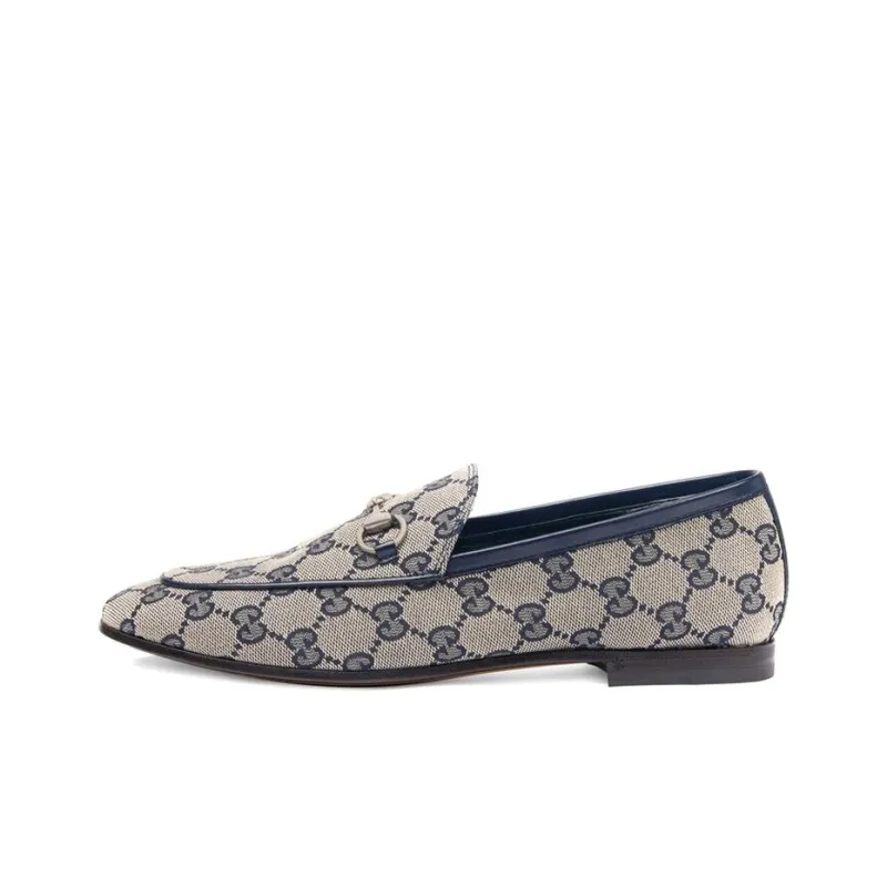 GUCCI Jordaan Loafer Blue Gg Canvas Women's-0