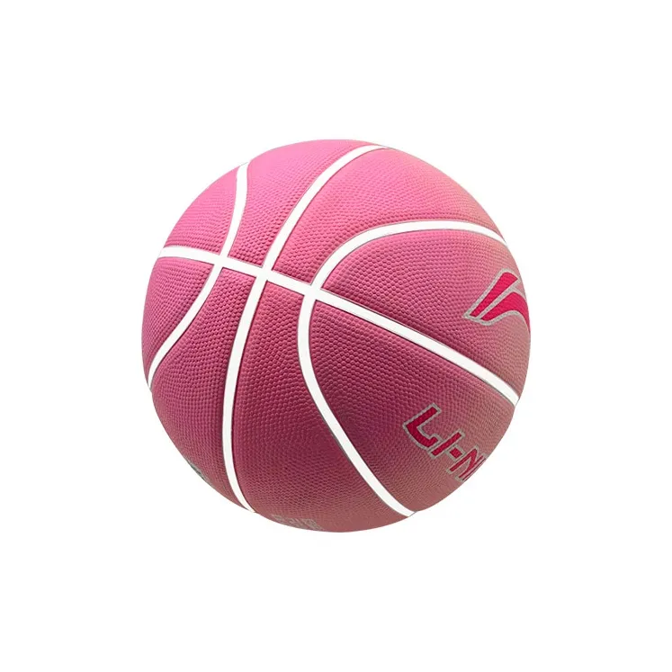 LiNing Rubber Basketball Pink Size 7 Training Unisex-3