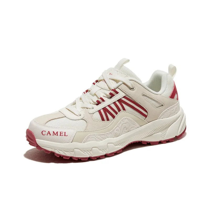 CAMEL Low-Top Outdoor Shoes Women's Beige White Red-2