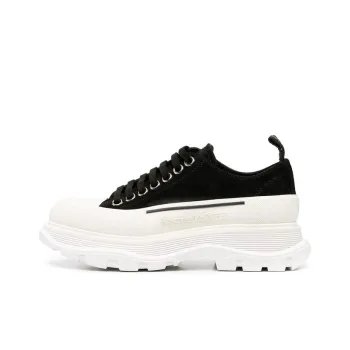 Alexander McQueen Tread Slick Lace Up Low 'Black White' Women's