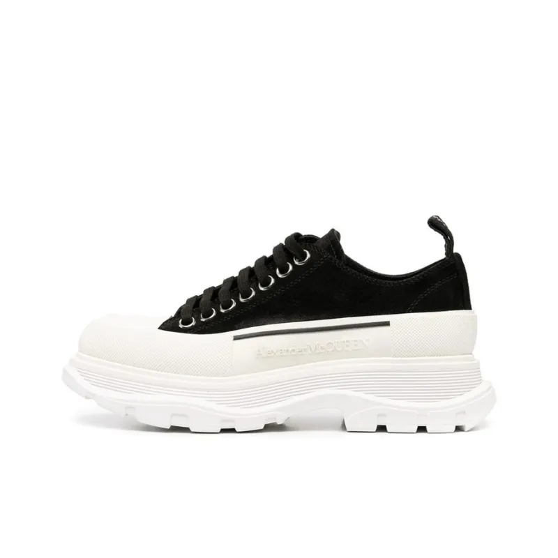 Alexander McQueen Tread Slick Lace Up Low 'Black White' Women's-0