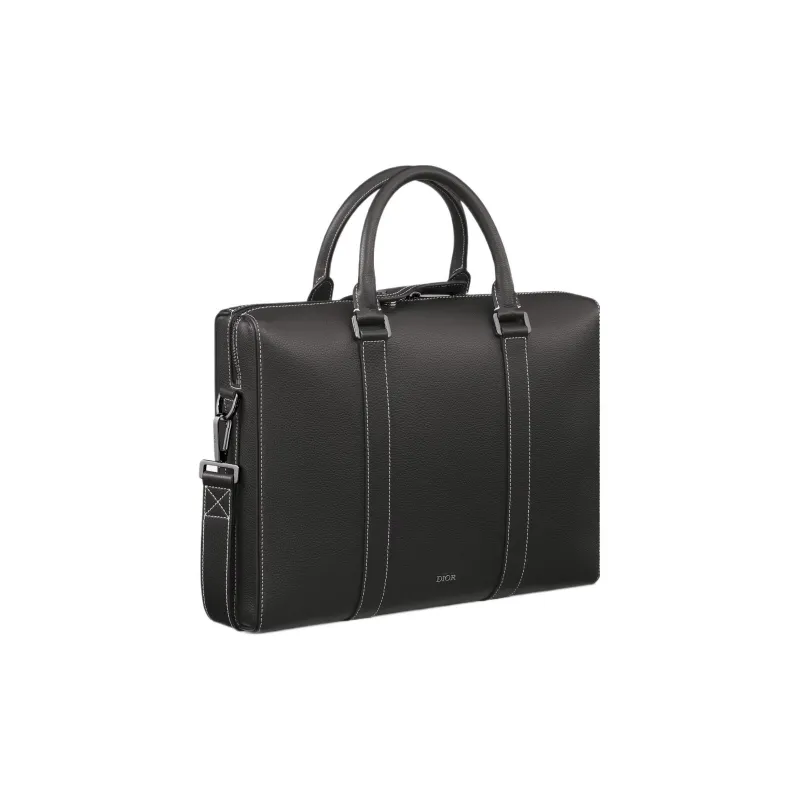 DIOR Lingot Grained Calfskin Portable One Shoulder Crossbody Briefcase Regular Men's Black-1