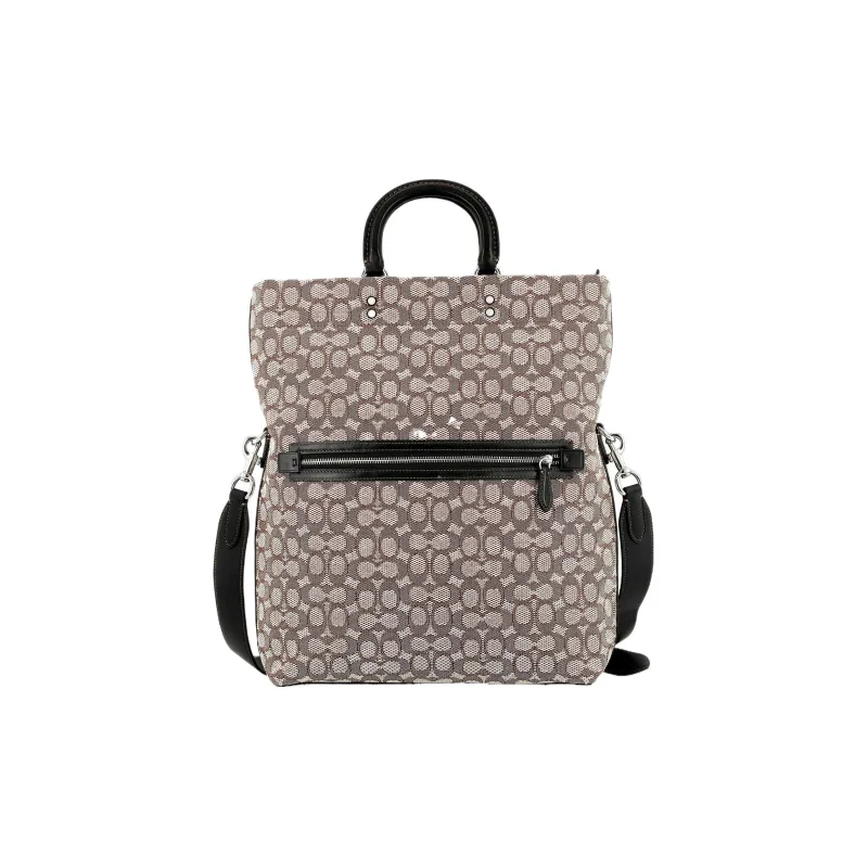 COACH Fabric Tote Bag Shopping Bag Handbag Shoulder Bag Crossbody Bag Large Size Men's Brown-2